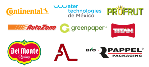 Clientes Continentals, Water technologies de Mexico, Profrut, Autozone, Greenpaper, Titan, Del Monte